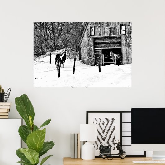 馬小屋 ポスター (ホームオフィス)