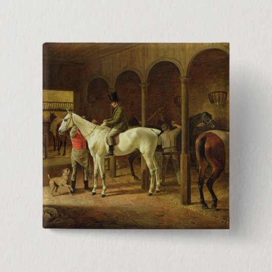 馬小屋 缶バッジ (正面)