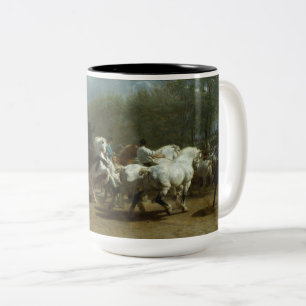 馬市場(by Rosa Bonheur) ツートーンマグカップ