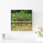 馬干描しレーキの壁時計 スクエア壁時計 (ホーム)