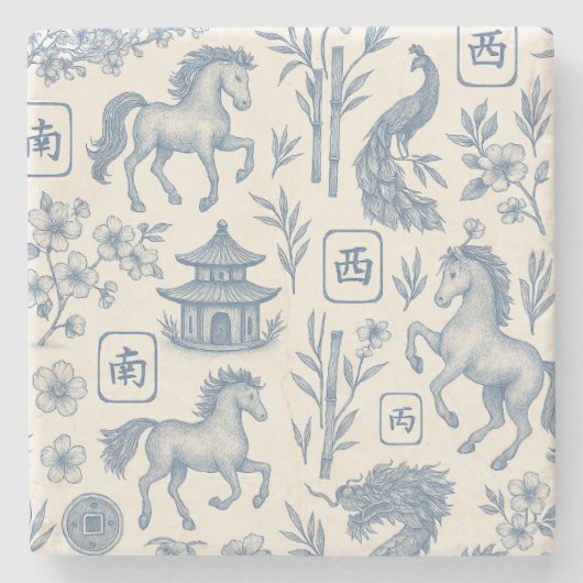 馬年の麻雀コースター ストーンコースター (正面)