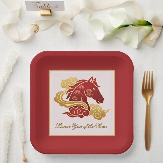 馬年大晦日パーティー ペーパープレート (ウェディング)
