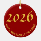 馬年金ゴールドエンボスシンボル〔占星術の〕十二宮図RCO セラミックオーナメント (裏面)