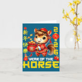 馬年2026年ルナーチャイニーズ メンズ レディース カード (黄色い花)