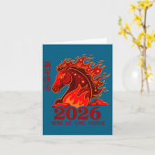 馬年 中国旧暦 火の馬 カード (黄色い花)