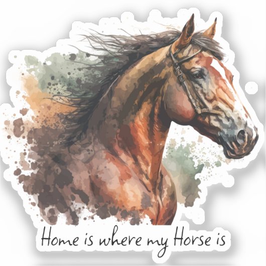 馬引用文水の色カスタムの写真乗り シール (正面)