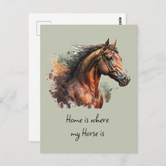馬引用文水の色カスタムの写真乗り ポストカード (正面/裏面)