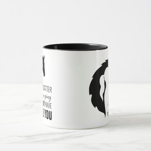 馬引用文馬と女の子の馬好き マグカップ (中央)