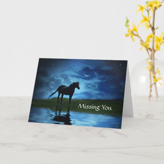 馬恋しく思と星の持ち主 カード (黄色い花)