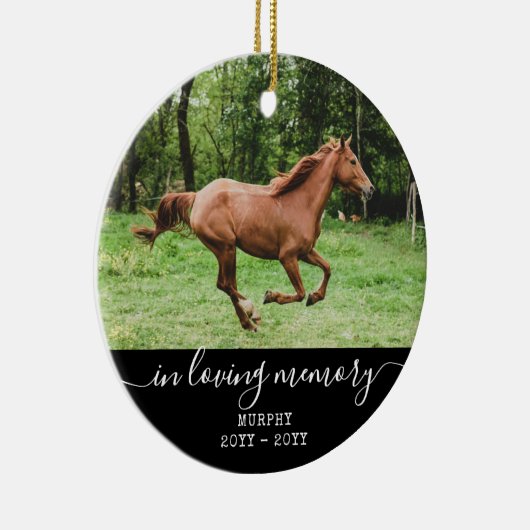 馬悔やみや弔慰メモリアルパーソナライズされたフォトメモリ セラミックオーナメント (右)