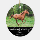 馬悔やみや弔慰メモリアルパーソナライズされたフォトメモリ セラミックオーナメント (左)