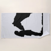 馬感動的と少女のシルエットアート ビーチタオル (正面)