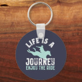 馬感動的乗り引用文楽しむザライド キーホルダー (正面)