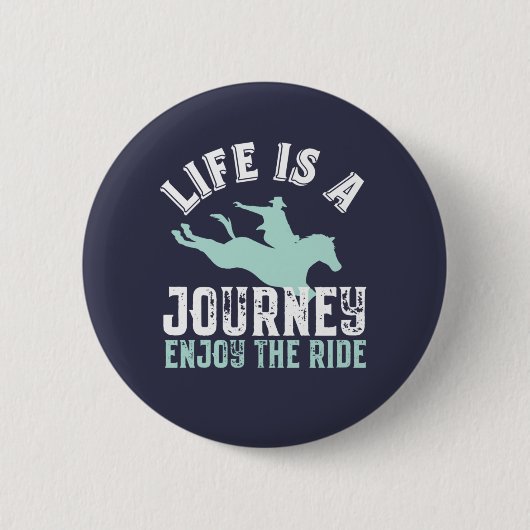 馬感動的乗り引用文楽しむザライド 缶バッジ (正面)