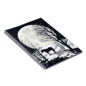 馬手帳 馬のシルエットを持つ満月 ノートブック (右側)