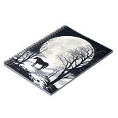 馬手帳 馬のシルエットを持つ満月 ノートブック (左側)