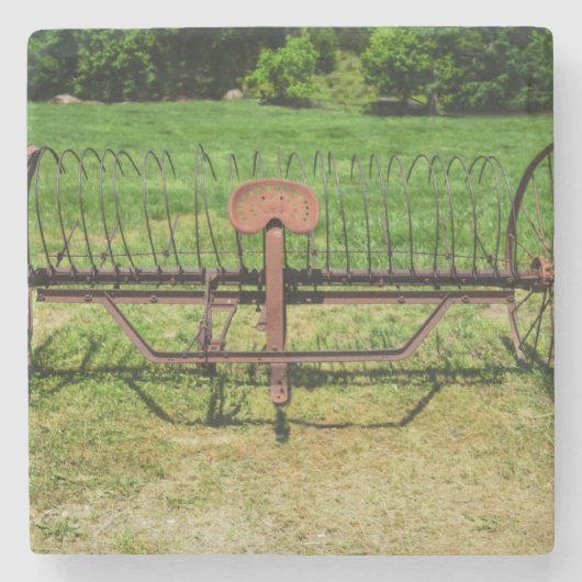 馬描干し熊手 ストーンコースター (正面)