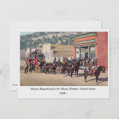 馬描車の鉱夫、旧西、1910年代 ポストカード (正面/裏面)