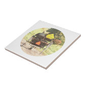 馬描車、アミッシュ馬と乳母車 タイル (側面)