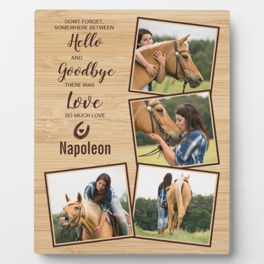 馬損ギフト写真コラージュ馬碑 フォトプラーク (正面)
