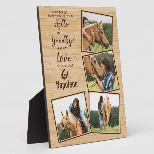 馬損ギフト写真コラージュ馬碑 フォトプラーク (側面)