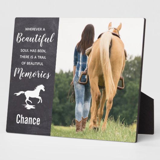 馬損記念の記念碑 – 馬の写真プラーク フォトプラーク (側面)