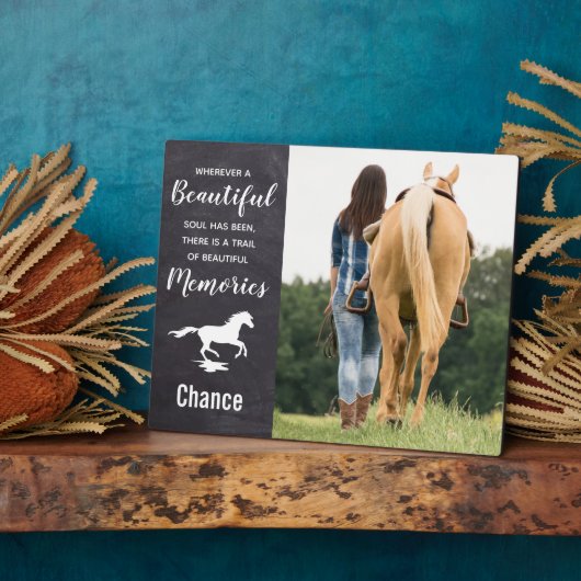 馬損記念の記念碑 – 馬の写真プラーク フォトプラーク (側面)