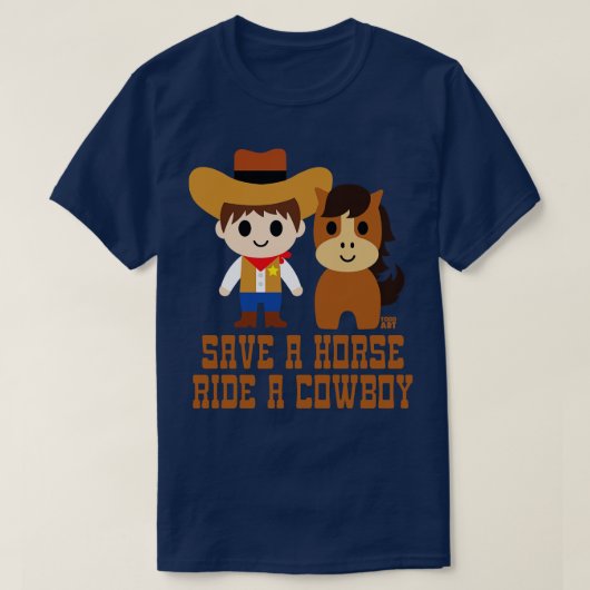馬救乗りカウボーイ Tシャツ (デザイン正面)