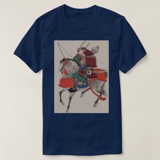 馬日本の背の武士 Tシャツ (デザイン正面)