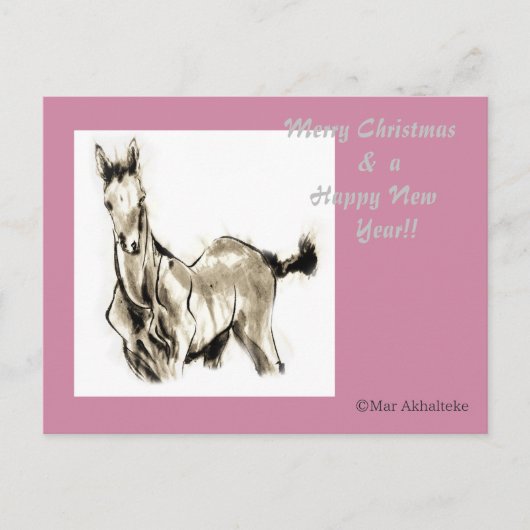 馬日本の馬武芸馬術角 シーズンポストカード (正面)