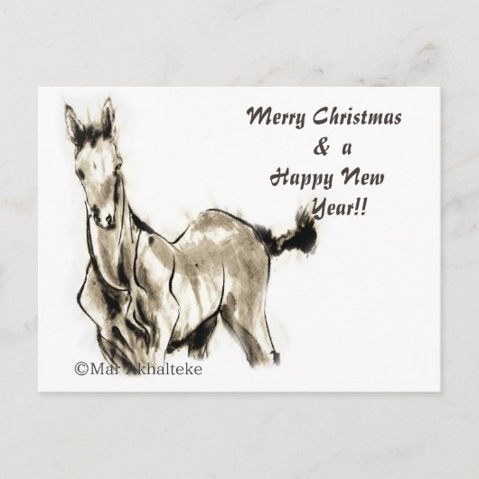 馬日本の馬武芸馬術角 シーズンポストカード (正面)