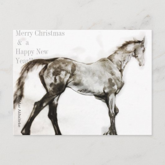 馬日本の馬武芸馬術角 シーズンポストカード (正面)