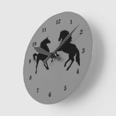 馬時計の色とカスタム数字フォント ラウンド壁時計 (傾斜)