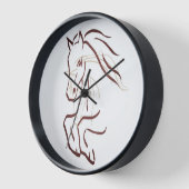 馬時計 – ラインスケッチ 壁時計 (傾斜)