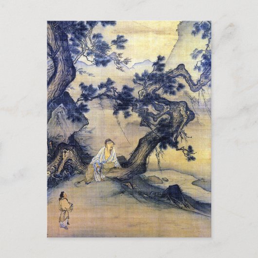 馬林が静聞かに松の中で風に ポストカード (正面)