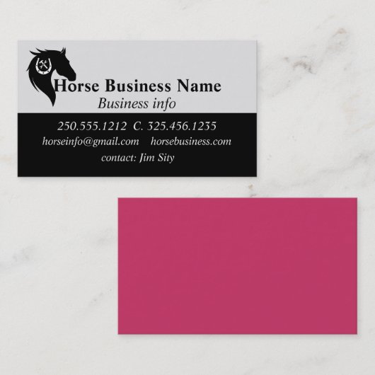 馬業乗馬厩舎ライディングレッスン部 名刺 (正面/裏面)