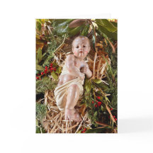 馬槽の子供のクリスマスカード