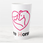 馬気に国馬保護の日デザイン カフェラテマグ (正面)