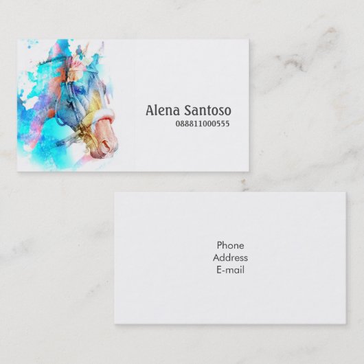 馬水カラー名刺 名刺 (正面/裏面)