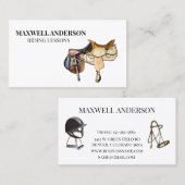 馬水彩乗馬サドル 名刺 (正面/裏面)