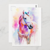 馬水色ポートレート1 ポストカード (正面/裏面)