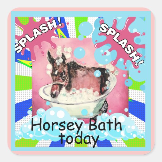 馬浴漫画 スクエアシール (正面)