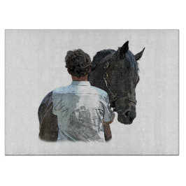 馬灯ガラス切断板を保持する人 カッティングボード