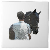 馬灯陶瓦を保持する人 タイル (正面)