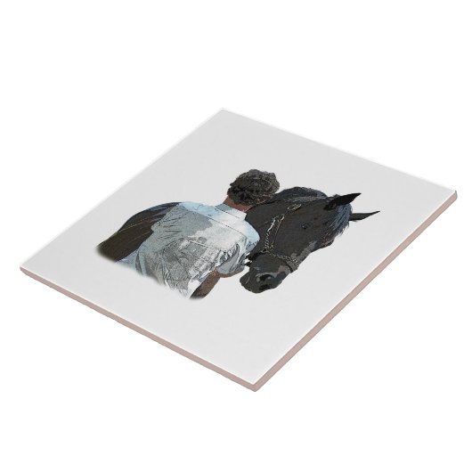 馬灯陶瓦を保持する人 タイル (側面)