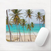 馬熱帯ビーチとヤシの木 マウスパッド (マウス)