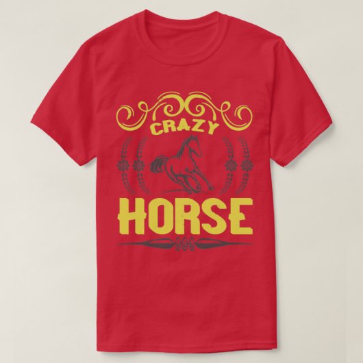 馬熱狂する馬デザイン Tシャツ (デザイン正面)