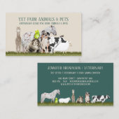 馬牛ヒツジ犬キャットバードアニマルアルパカ 名刺 (正面/裏面)