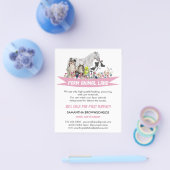 馬牛ヒツジ飼い猫動物ペットサービス チラシ (シングル)