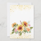 馬牧場のひまわりとピンクの花のベビーシャワー 招待状 (裏面)